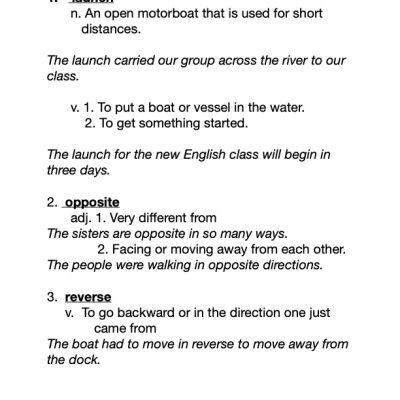 English Lesson – Vocabulary Lesson 4